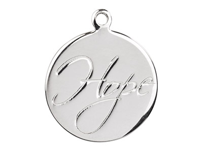 Sterling Silver Round Disc,        Engraved Hope 16mm Questions & Answers