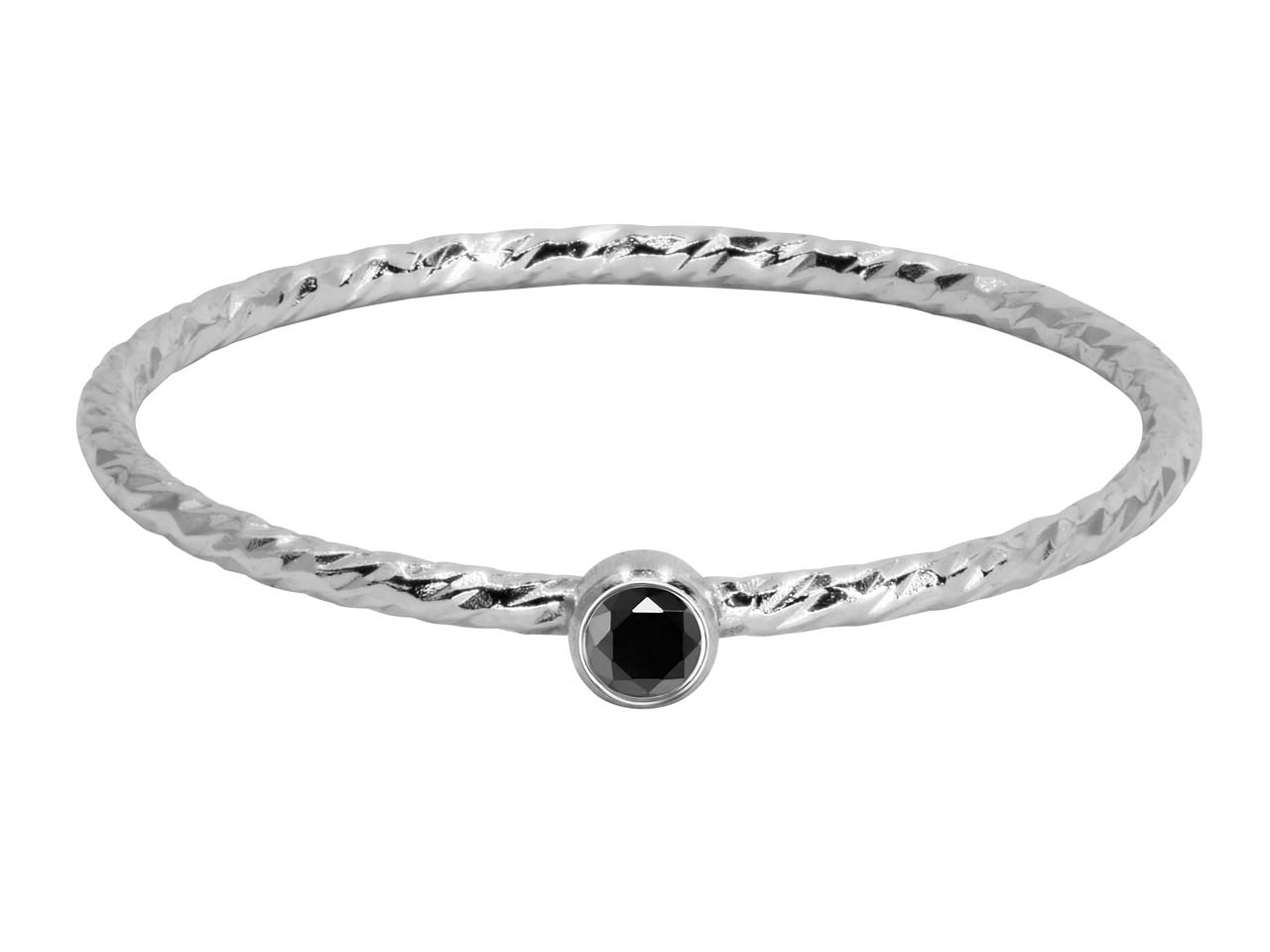 Sterling Silver Sparkle Stacking Ring 2mm Black Cubic Zirconia Questions & Answers