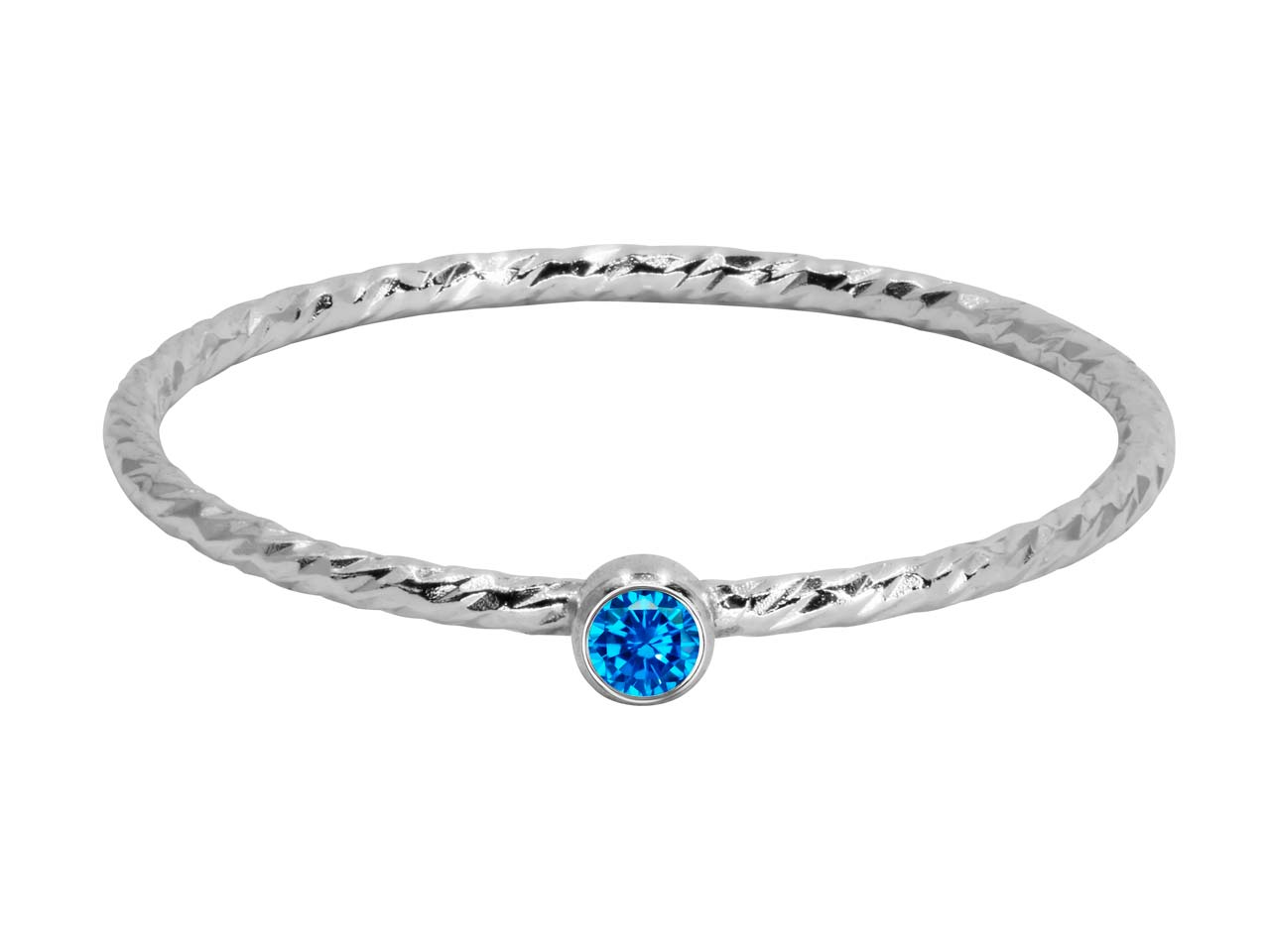 Sterling Silver Sparkle Stacking Ring 2mm Aqua Blue Cubic Zirconia Questions & Answers