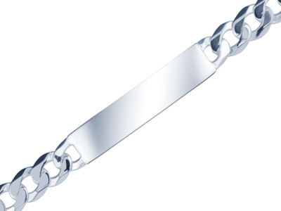 Sterling Silver 7.4mm Diamond Cut Curb Chain Identity Bracelet 21.5cm/8.5 Questions & Answers