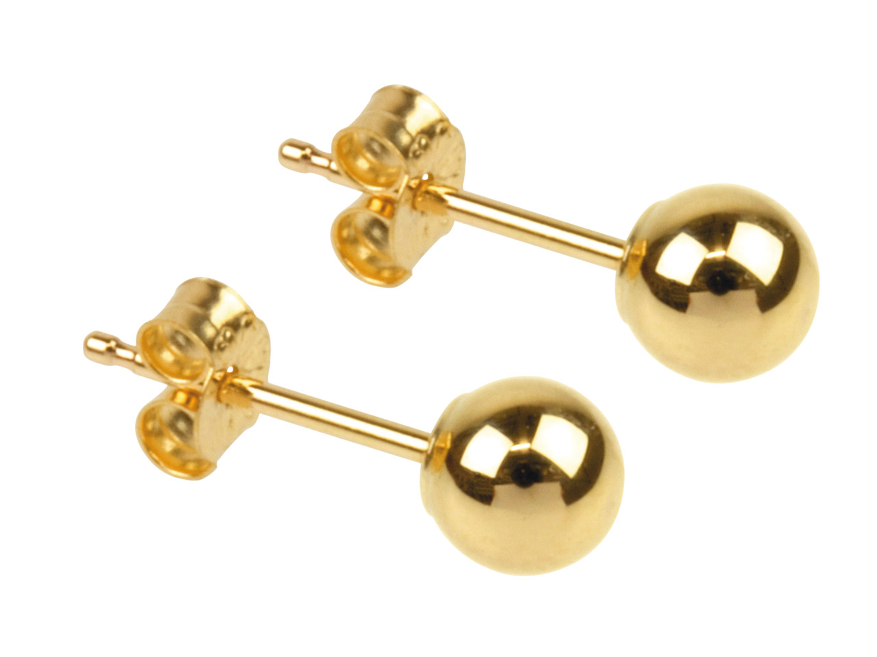 9ct Yellow Gold Pair 4mm Light Weight Ball Studs Questions & Answers