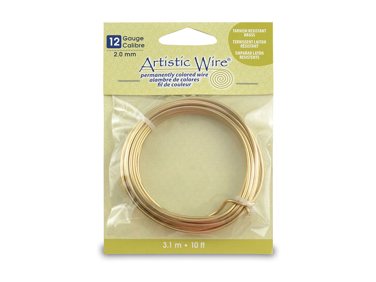 Beadalon Artistic Wire 12 Gauge Tarnish Resistant Brass 2.0mm X 3.1m Questions & Answers