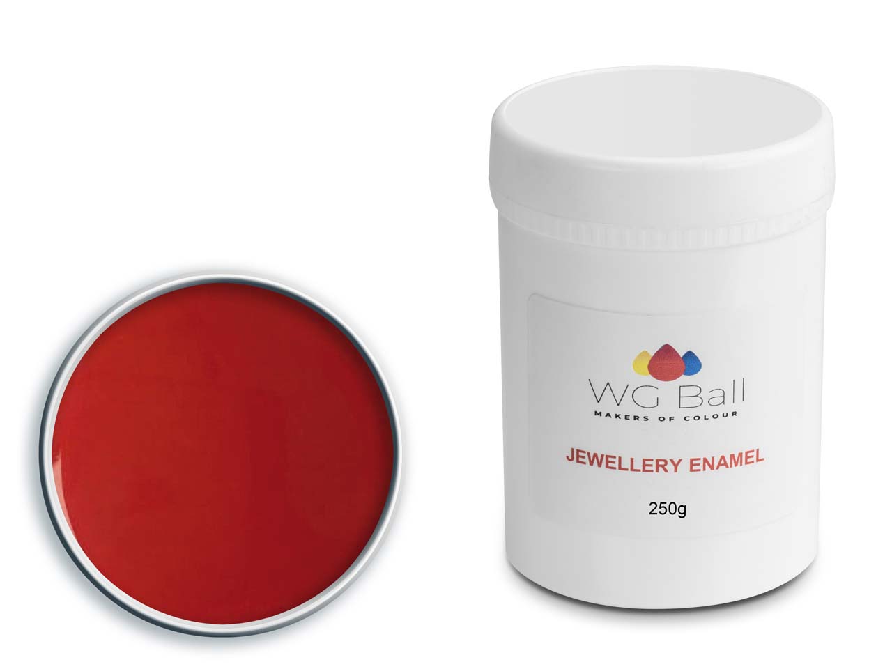 Do you have a safety data sheet for WG Ball Opaque Enamel Rosso Red 8043 250g Lead Free?