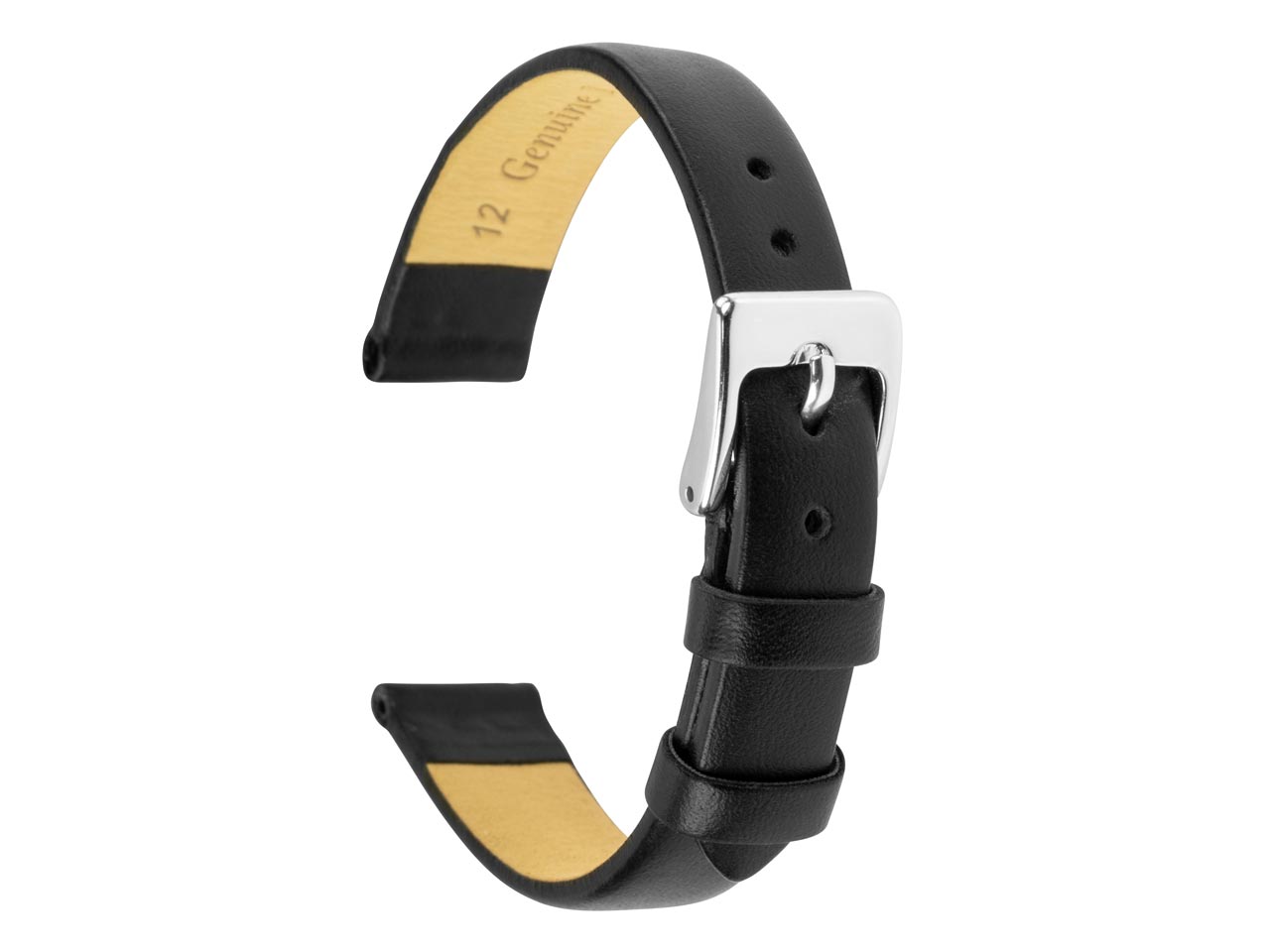 Black Genuine Calf Leather Watch Strap, 12mm Questions & Answers