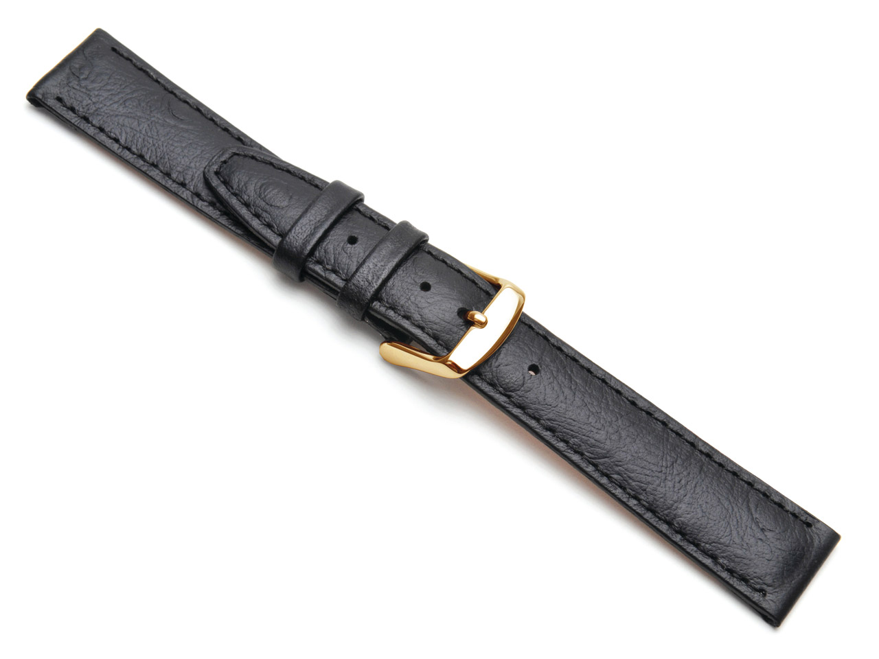 Black Calf Ostrich Grain Watch Strap 20mm Genuine Leather Questions & Answers