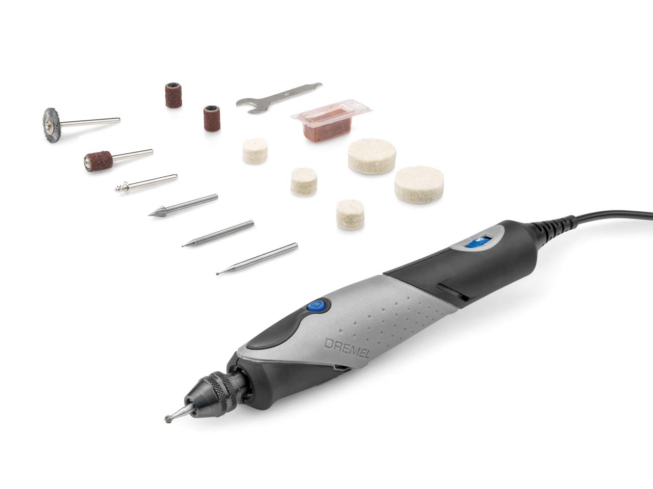 Can you detail the features of the Dremel Stylo+ mini drill kit?