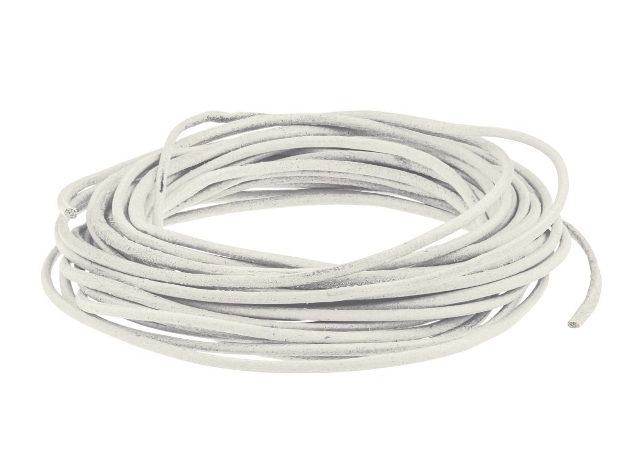 White Round Leather Cord, 2mm Diameter, 3 X 1 Metre Lengths Questions & Answers