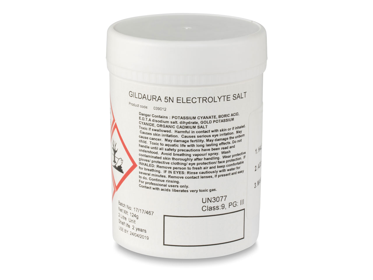 Do you have a safety data sheet for 18r Salts 2 Litre UN3288?