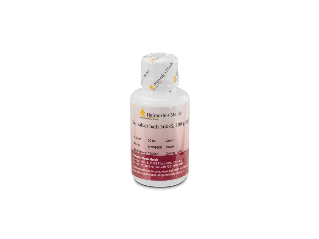 Do you have a safety data sheet for Heimerle + Meule Silver Pen Plating Solution 360-s, 3g Ag/30ml, 30ml, Un1935?