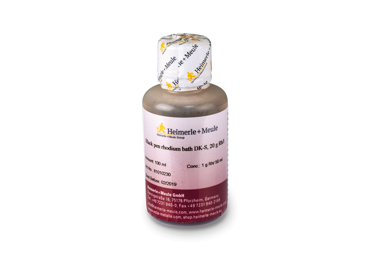 Do you have a safety data sheet for Heimerle + Meule Black Rhodium Pen Plating Ready Mix 50ml 1g Rh/50ml UN3264?