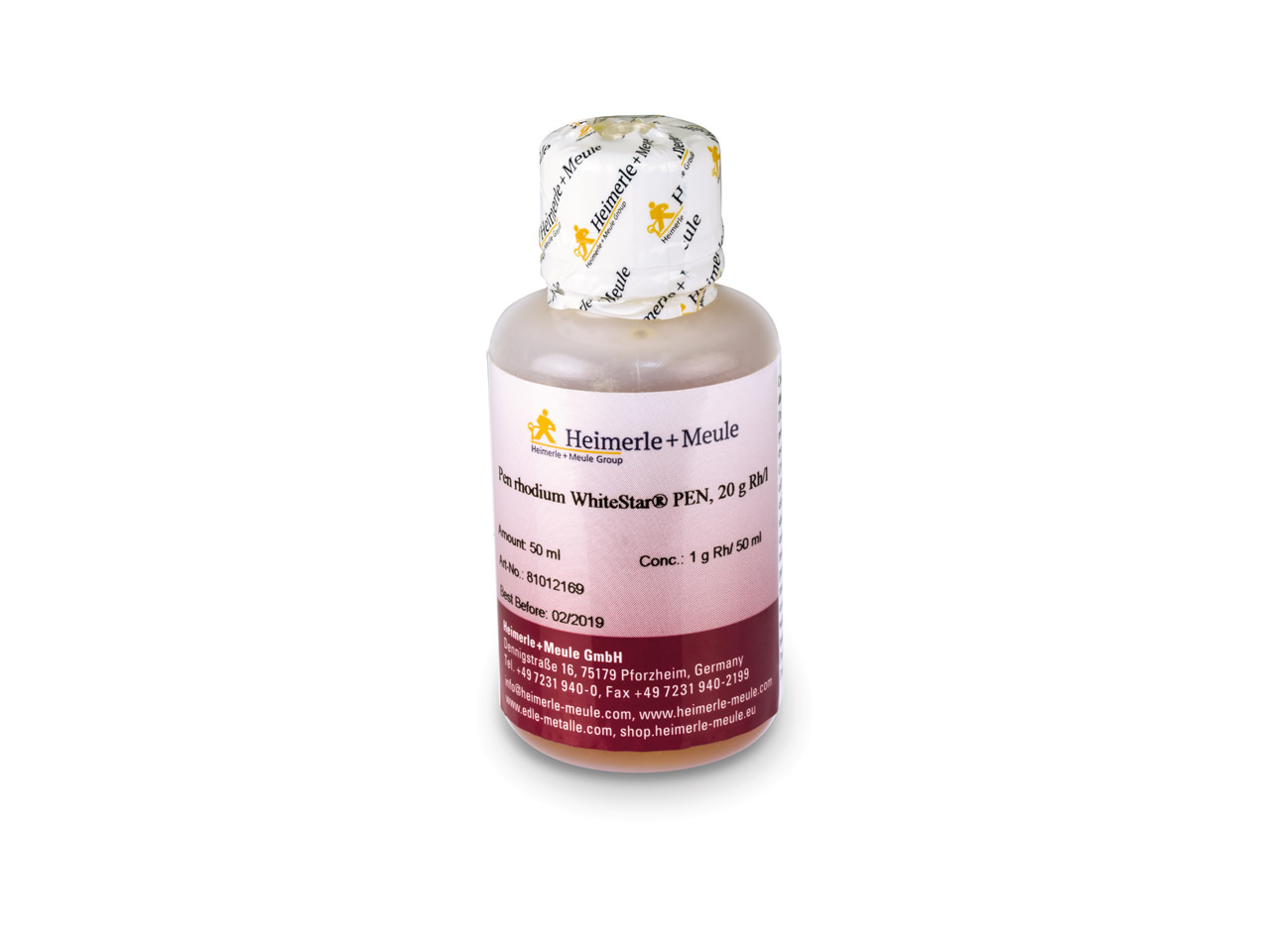 Do you have a safety data sheet for Heimerle + Meule Rhodium Pen Plating Solution Whitestar 50ml UN3264?