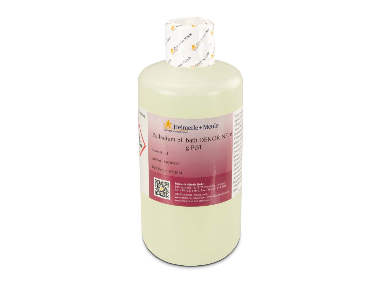 Do you have a safety data sheet for Palladium Plating Solution Ready Mix 1l, 6g/l Dekor Nf UN3082?