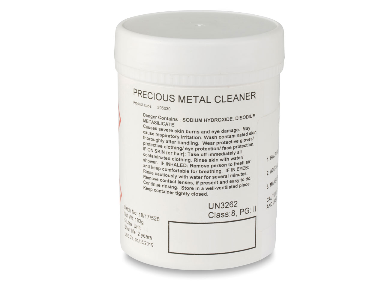 Do you have a safety data sheet for Cleaning Salts 5 Litre UN3262?