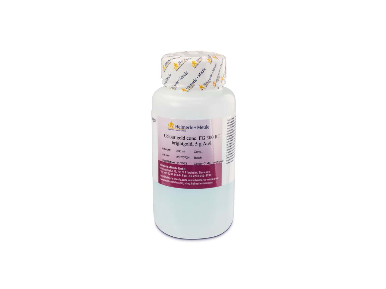 Do you have a safety data sheet for Heimerle + Meule Gold Plating Concentrate Fg 300 Rt Flash , Yellow, 1g Au/200ml, 200ml, Un1935?