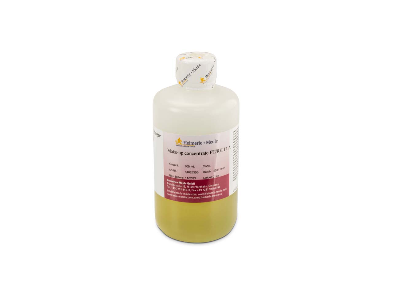 Do you have a safety data sheet for Heimerle + Meule Preparation Concentrate Pt/rh 12 A, For Pt/rh 12 Solution, 200ml, UN3264?