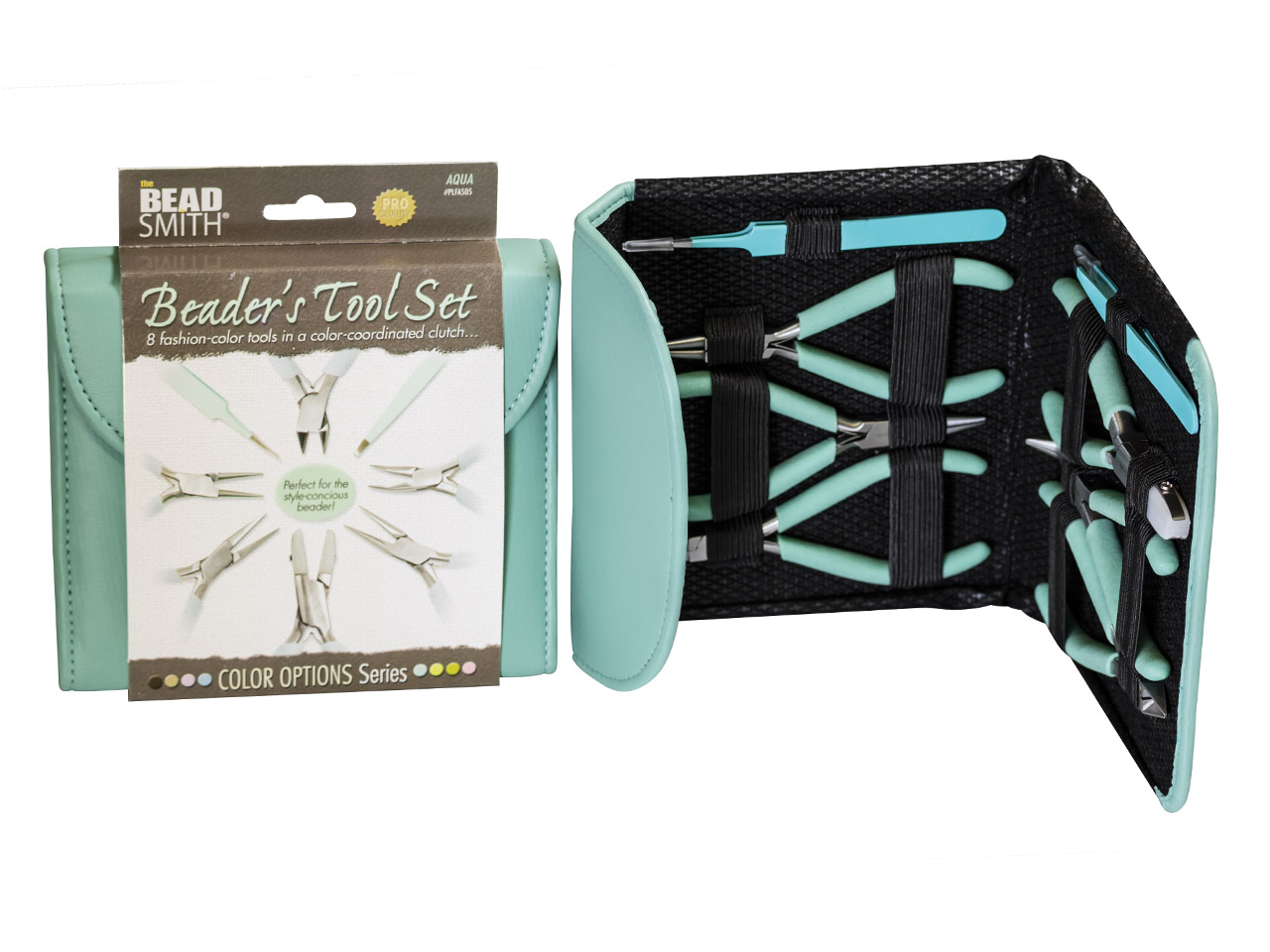 Beadsmith Beaders Tool Kit In Aqua Fashion Clutch Bag Questions & Answers