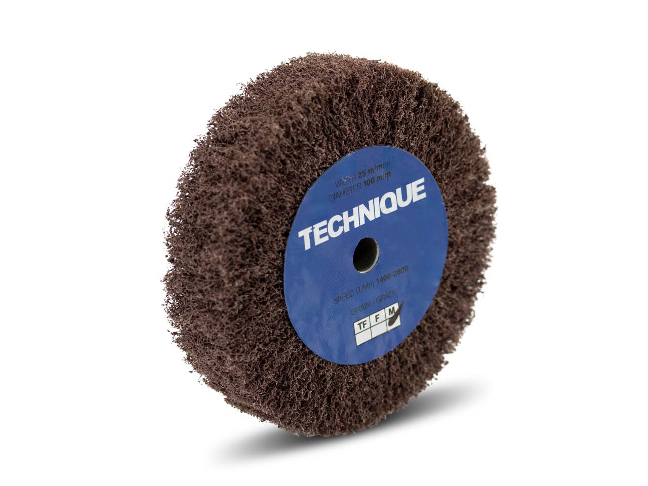 Technique™ Satin Finish Wheel, Aluminium Oxide, Medium, 100mm X 25mm Questions & Answers